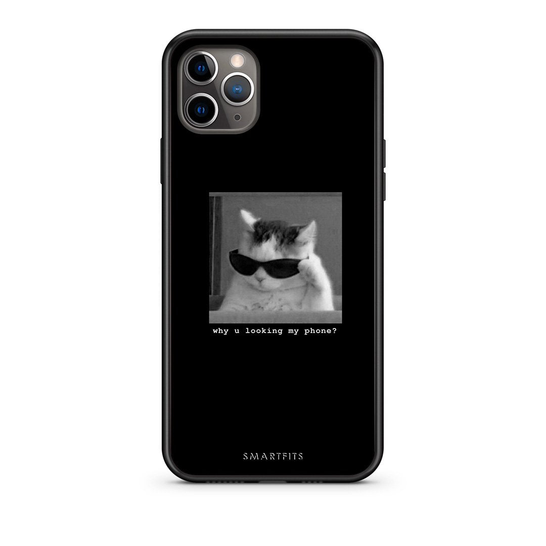 iPhone 11 Pro Meme Cat θήκη από τη Smartfits με σχέδιο στο πίσω μέρος και μαύρο περίβλημα | Smartphone case with colorful back and black bezels by Smartfits