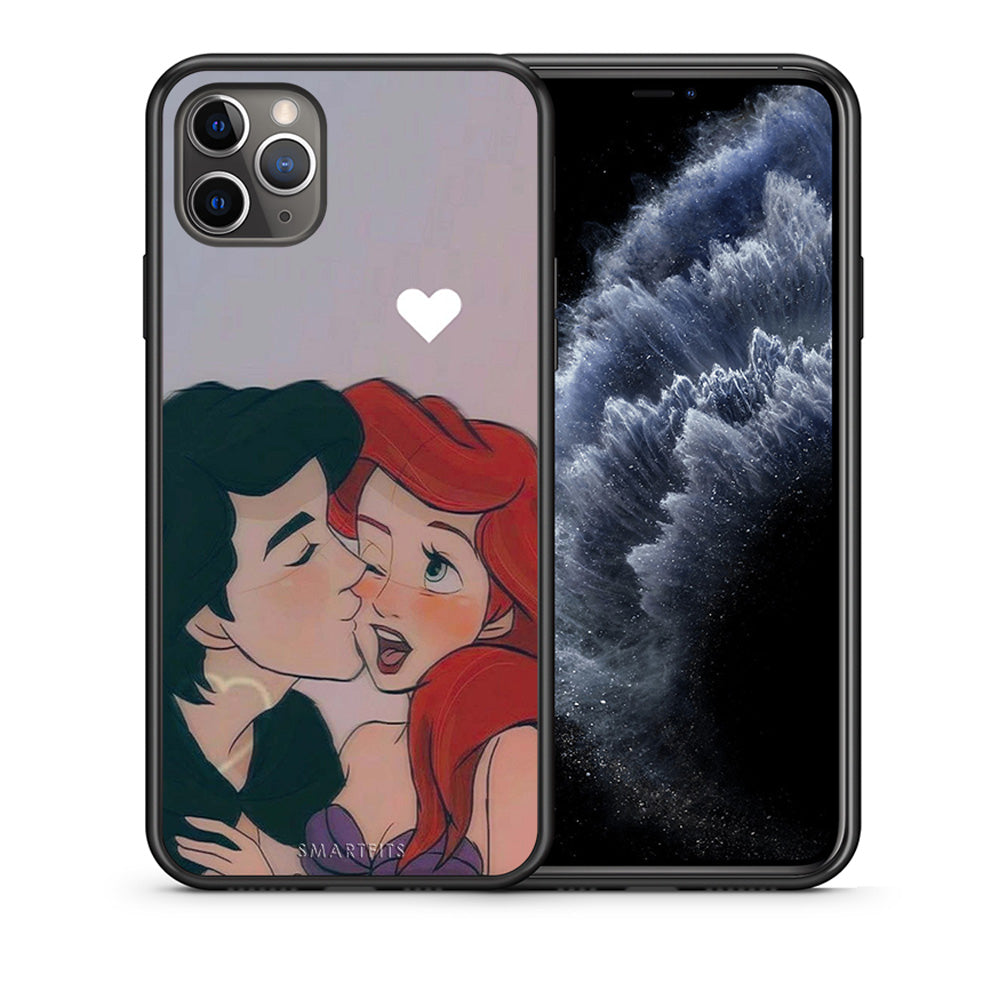 Θήκη Αγίου Βαλεντίνου iPhone 11 Pro Mermaid Love από τη Smartfits με σχέδιο στο πίσω μέρος και μαύρο περίβλημα | iPhone 11 Pro Mermaid Love case with colorful back and black bezels