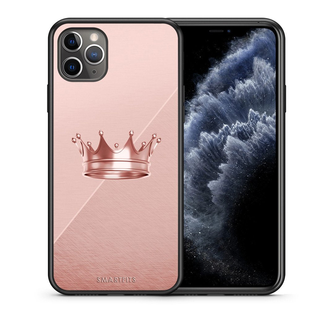 Θήκη iPhone 11 Pro Max Crown Minimal από τη Smartfits με σχέδιο στο πίσω μέρος και μαύρο περίβλημα | iPhone 11 Pro Max Crown Minimal case with colorful back and black bezels