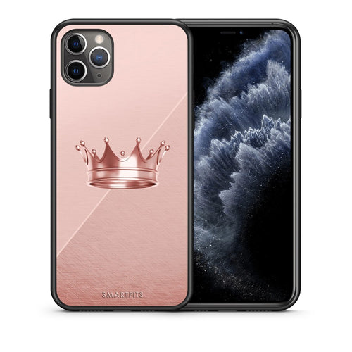 Θήκη iPhone 11 Pro Max Crown Minimal από τη Smartfits με σχέδιο στο πίσω μέρος και μαύρο περίβλημα | iPhone 11 Pro Max Crown Minimal case with colorful back and black bezels