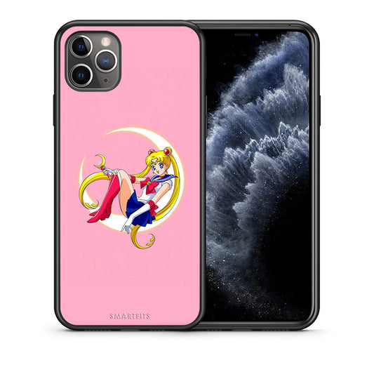 Θήκη iPhone 11 Pro Moon Girl από τη Smartfits με σχέδιο στο πίσω μέρος και μαύρο περίβλημα | iPhone 11 Pro Moon Girl case with colorful back and black bezels