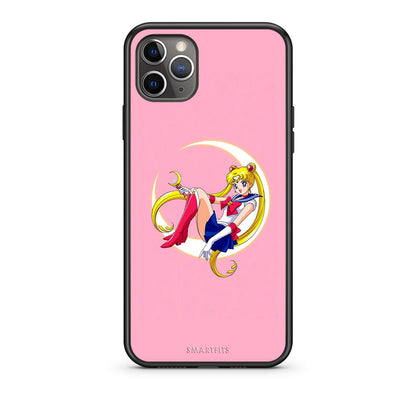 iPhone 11 Pro Moon Girl θήκη από τη Smartfits με σχέδιο στο πίσω μέρος και μαύρο περίβλημα | Smartphone case with colorful back and black bezels by Smartfits