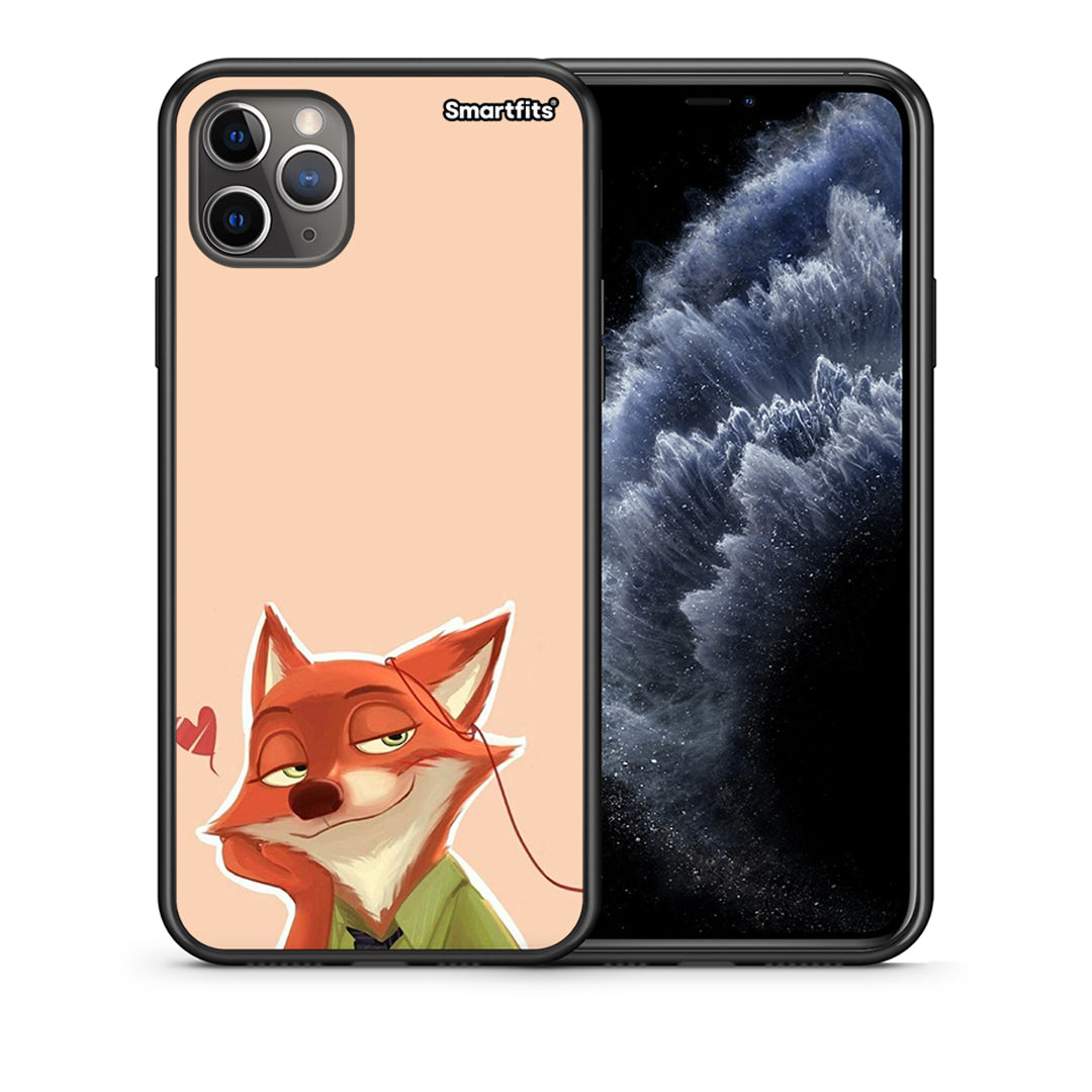 Θήκη iPhone 11 Pro Nick Wilde And Judy Hopps Love 1 από τη Smartfits με σχέδιο στο πίσω μέρος και μαύρο περίβλημα | iPhone 11 Pro Nick Wilde And Judy Hopps Love 1 case with colorful back and black bezels