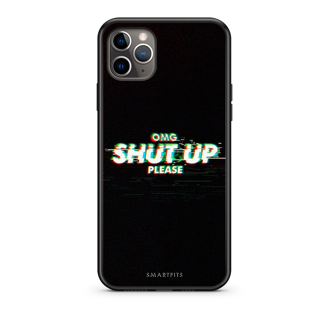 iPhone 11 Pro OMG ShutUp θήκη από τη Smartfits με σχέδιο στο πίσω μέρος και μαύρο περίβλημα | Smartphone case with colorful back and black bezels by Smartfits