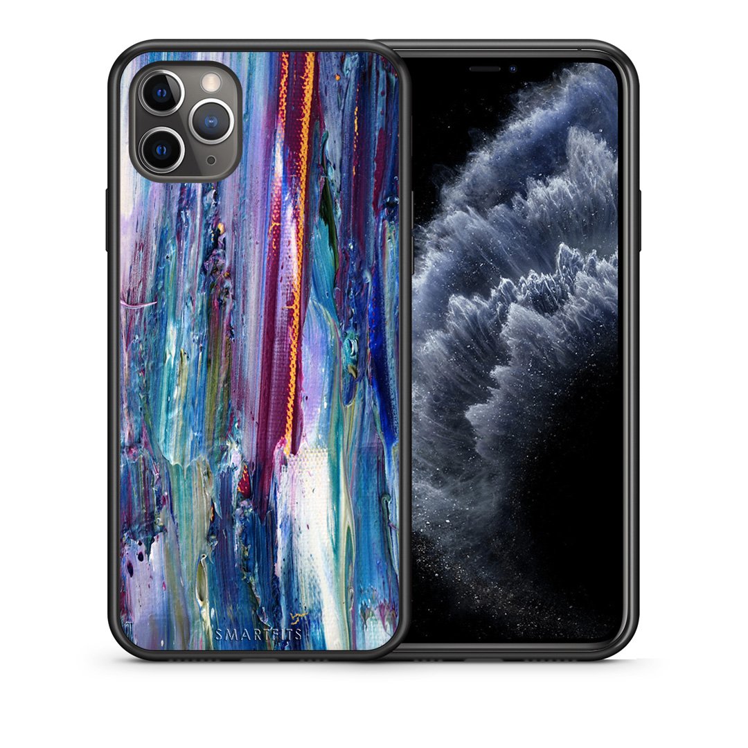 Θήκη iPhone 11 Pro Winter Paint από τη Smartfits με σχέδιο στο πίσω μέρος και μαύρο περίβλημα | iPhone 11 Pro Winter Paint case with colorful back and black bezels