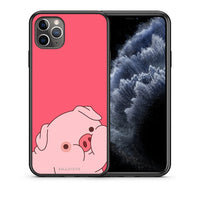 Thumbnail for Θήκη Αγίου Βαλεντίνου iPhone 11 Pro Pig Love 1 από τη Smartfits με σχέδιο στο πίσω μέρος και μαύρο περίβλημα | iPhone 11 Pro Pig Love 1 case with colorful back and black bezels
