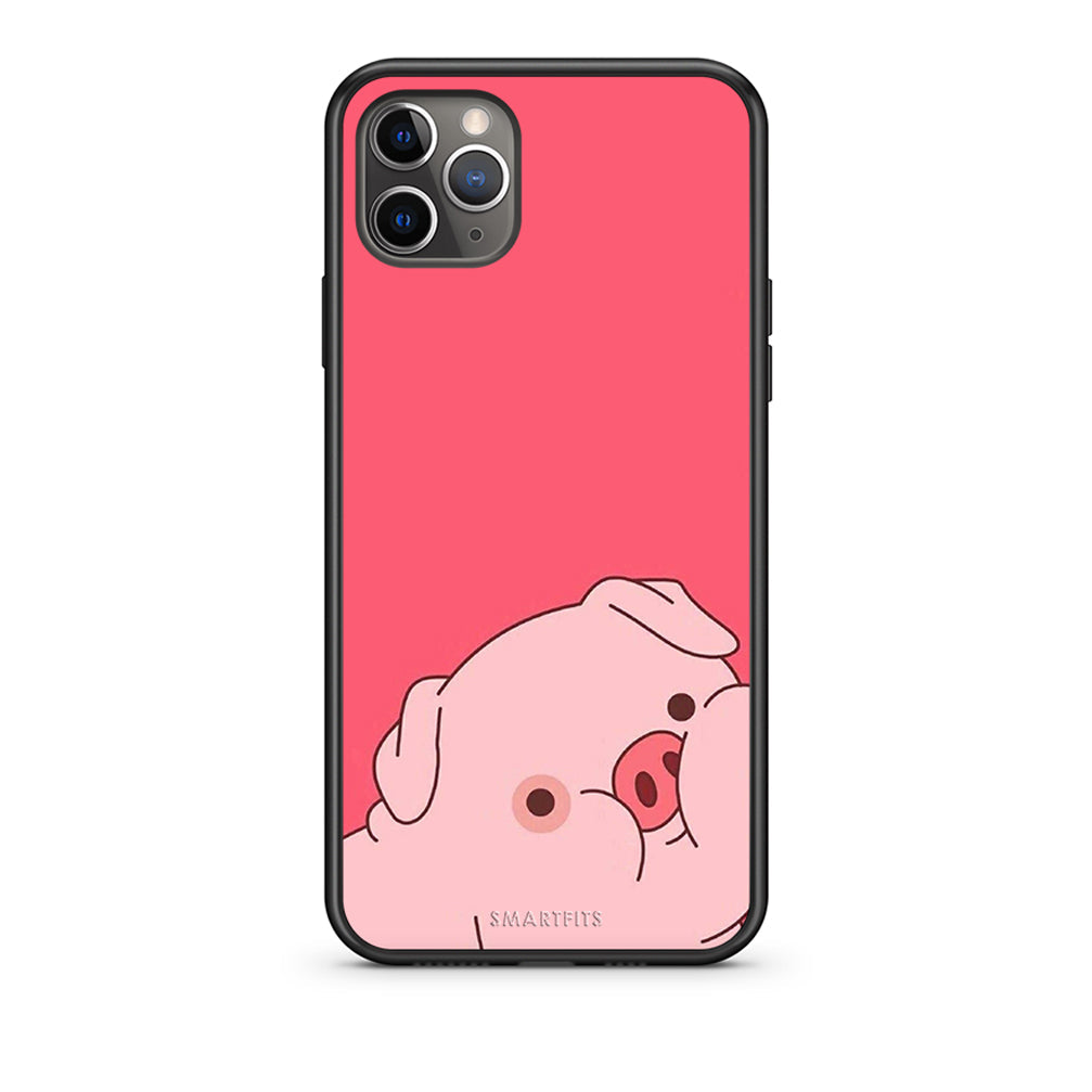 iPhone 11 Pro Pig Love 1 Θήκη Αγίου Βαλεντίνου από τη Smartfits με σχέδιο στο πίσω μέρος και μαύρο περίβλημα | Smartphone case with colorful back and black bezels by Smartfits