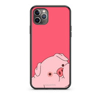 Thumbnail for iPhone 11 Pro Pig Love 1 Θήκη Αγίου Βαλεντίνου από τη Smartfits με σχέδιο στο πίσω μέρος και μαύρο περίβλημα | Smartphone case with colorful back and black bezels by Smartfits