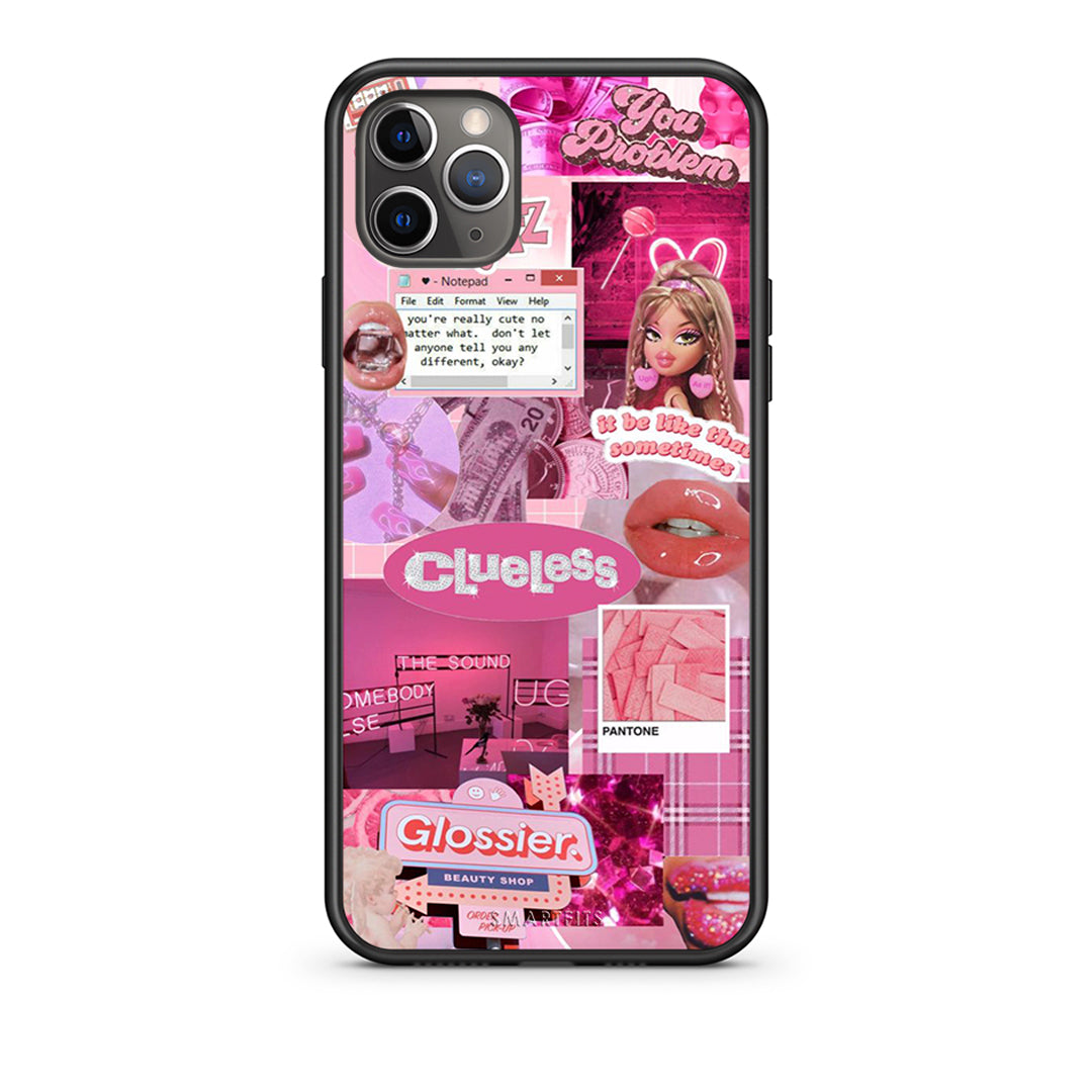 iPhone 11 Pro Max Pink Love Θήκη Αγίου Βαλεντίνου από τη Smartfits με σχέδιο στο πίσω μέρος και μαύρο περίβλημα | Smartphone case with colorful back and black bezels by Smartfits