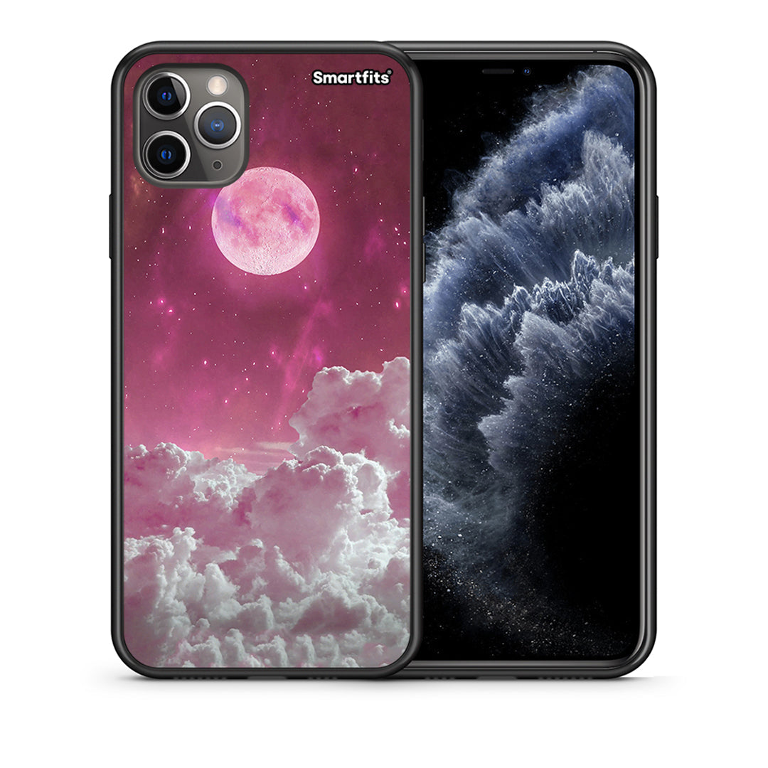 Θήκη iPhone 11 Pro Max Pink Moon από τη Smartfits με σχέδιο στο πίσω μέρος και μαύρο περίβλημα | iPhone 11 Pro Max Pink Moon case with colorful back and black bezels