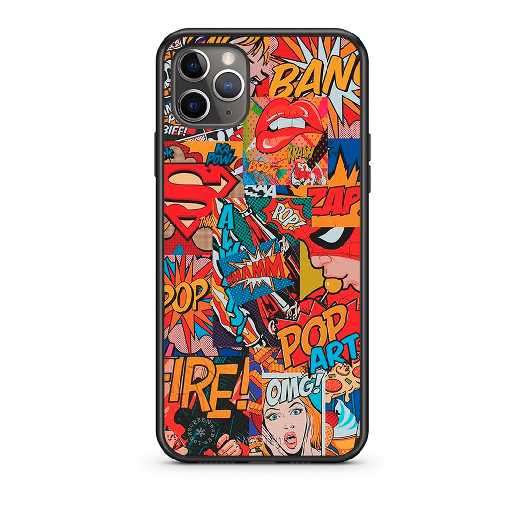 iPhone 11 Pro PopArt OMG θήκη από τη Smartfits με σχέδιο στο πίσω μέρος και μαύρο περίβλημα | Smartphone case with colorful back and black bezels by Smartfits