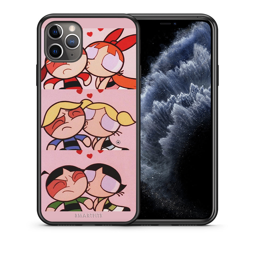 Θήκη Αγίου Βαλεντίνου iPhone 11 Pro Max Puff Love από τη Smartfits με σχέδιο στο πίσω μέρος και μαύρο περίβλημα | iPhone 11 Pro Max Puff Love case with colorful back and black bezels