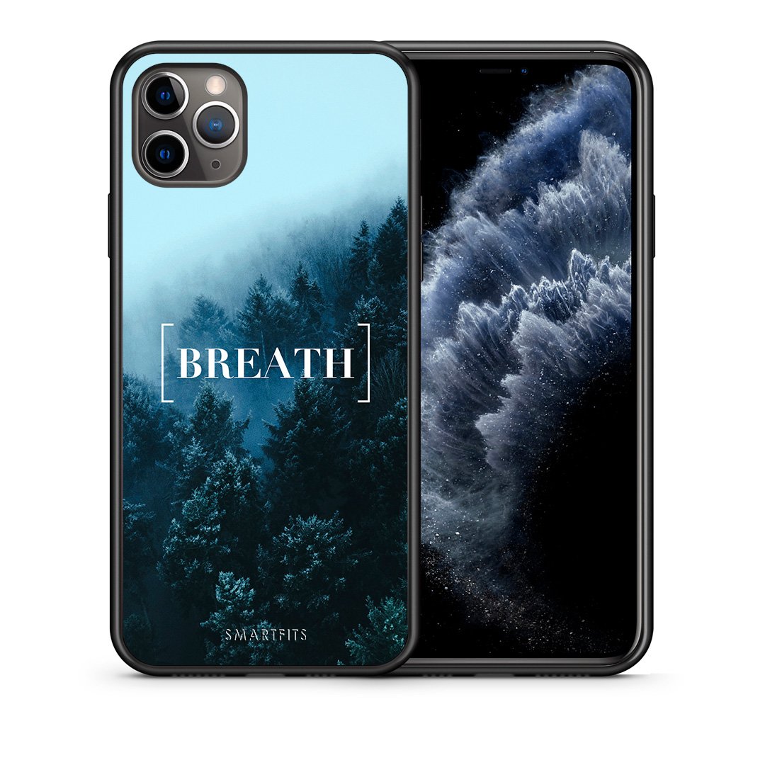 Θήκη iPhone 11 Pro Breath Quote από τη Smartfits με σχέδιο στο πίσω μέρος και μαύρο περίβλημα | iPhone 11 Pro Breath Quote case with colorful back and black bezels