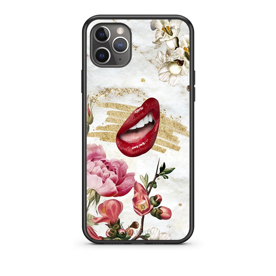 iPhone 11 Pro Red Lips θήκη από τη Smartfits με σχέδιο στο πίσω μέρος και μαύρο περίβλημα | Smartphone case with colorful back and black bezels by Smartfits