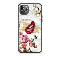 Thumbnail for iPhone 11 Pro Red Lips θήκη από τη Smartfits με σχέδιο στο πίσω μέρος και μαύρο περίβλημα | Smartphone case with colorful back and black bezels by Smartfits