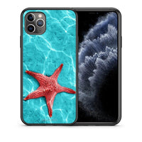 Thumbnail for Θήκη iPhone 11 Pro Red Starfish από τη Smartfits με σχέδιο στο πίσω μέρος και μαύρο περίβλημα | iPhone 11 Pro Red Starfish case with colorful back and black bezels