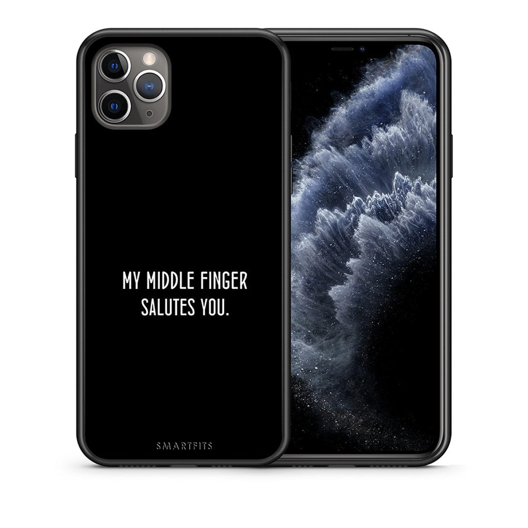 Θήκη iPhone 11 Pro Max Salute από τη Smartfits με σχέδιο στο πίσω μέρος και μαύρο περίβλημα | iPhone 11 Pro Max Salute case with colorful back and black bezels