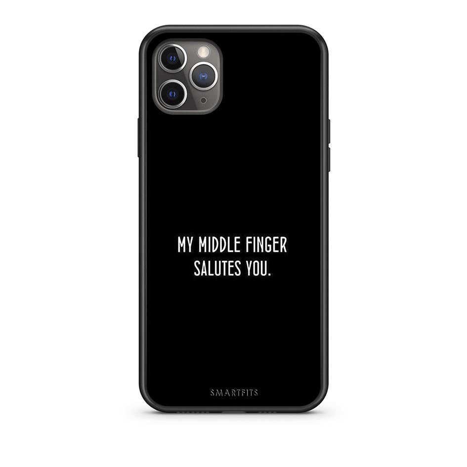iPhone 11 Pro Max Salute θήκη από τη Smartfits με σχέδιο στο πίσω μέρος και μαύρο περίβλημα | Smartphone case with colorful back and black bezels by Smartfits