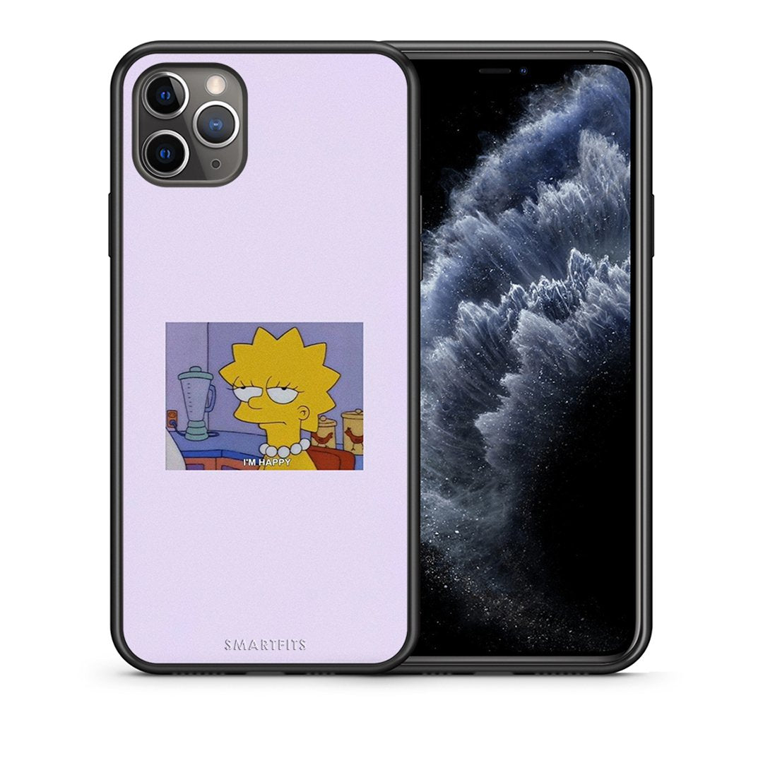 Θήκη iPhone 11 Pro Max So Happy από τη Smartfits με σχέδιο στο πίσω μέρος και μαύρο περίβλημα | iPhone 11 Pro Max So Happy case with colorful back and black bezels