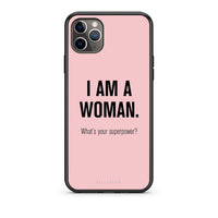 Thumbnail for iPhone 11 Pro Superpower Woman θήκη από τη Smartfits με σχέδιο στο πίσω μέρος και μαύρο περίβλημα | Smartphone case with colorful back and black bezels by Smartfits