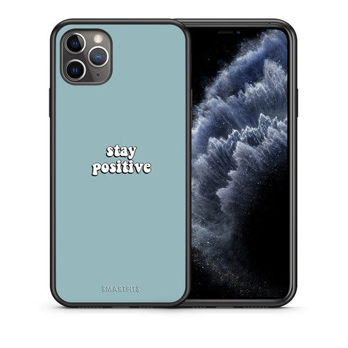 Θήκη iPhone 11 Pro Max Positive Text από τη Smartfits με σχέδιο στο πίσω μέρος και μαύρο περίβλημα | iPhone 11 Pro Max Positive Text case with colorful back and black bezels