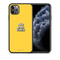 Thumbnail for Θήκη iPhone 11 Pro Vibes Text από τη Smartfits με σχέδιο στο πίσω μέρος και μαύρο περίβλημα | iPhone 11 Pro Vibes Text case with colorful back and black bezels