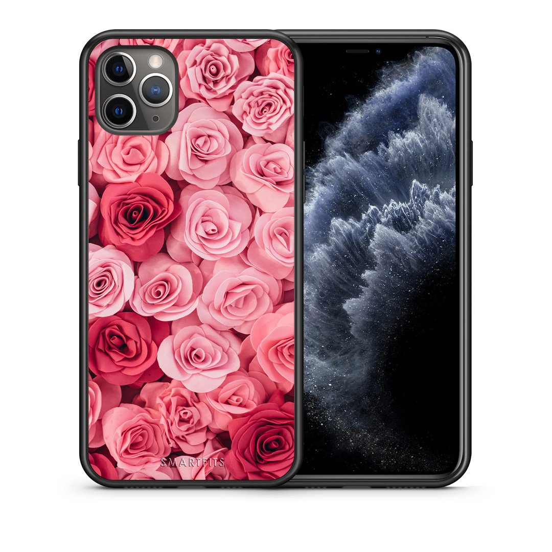 Θήκη iPhone 11 Pro RoseGarden Valentine από τη Smartfits με σχέδιο στο πίσω μέρος και μαύρο περίβλημα | iPhone 11 Pro RoseGarden Valentine case with colorful back and black bezels