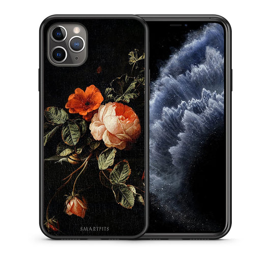 Θήκη iPhone 11 Pro Vintage Roses από τη Smartfits με σχέδιο στο πίσω μέρος και μαύρο περίβλημα | iPhone 11 Pro Vintage Roses case with colorful back and black bezels