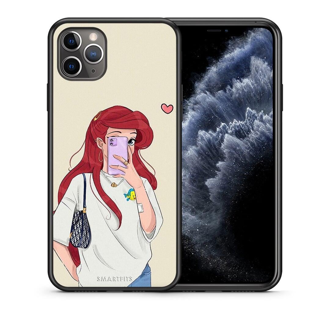Θήκη iPhone 11 Pro Walking Mermaid από τη Smartfits με σχέδιο στο πίσω μέρος και μαύρο περίβλημα | iPhone 11 Pro Walking Mermaid case with colorful back and black bezels