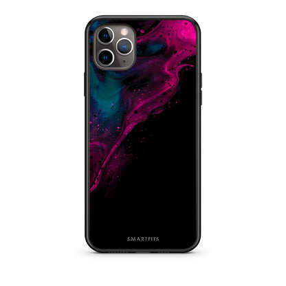 4 - iPhone 11 Pro Max Pink Black Watercolor case, cover, bumper