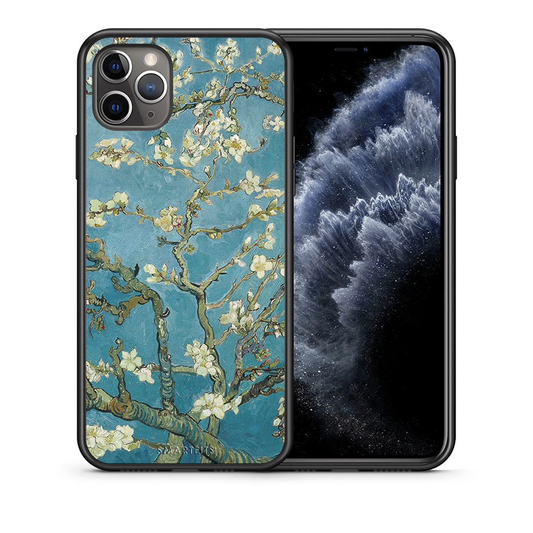 Θήκη iPhone 11 Pro White Blossoms από τη Smartfits με σχέδιο στο πίσω μέρος και μαύρο περίβλημα | iPhone 11 Pro White Blossoms case with colorful back and black bezels