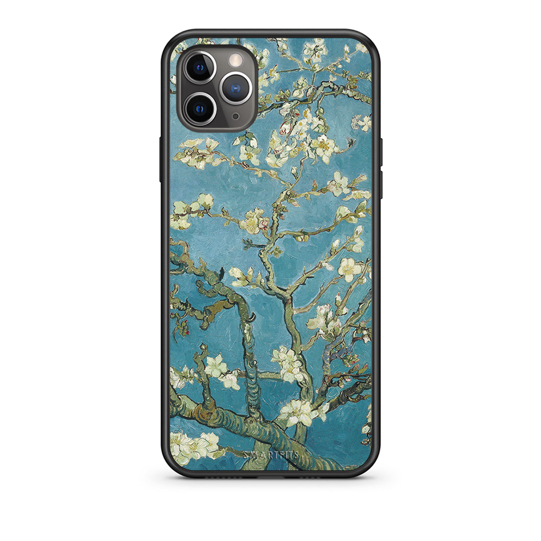 iPhone 11 Pro Max White Blossoms θήκη από τη Smartfits με σχέδιο στο πίσω μέρος και μαύρο περίβλημα | Smartphone case with colorful back and black bezels by Smartfits