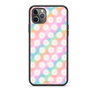 Thumbnail for iPhone 11 Pro Max White Daisies θήκη από τη Smartfits με σχέδιο στο πίσω μέρος και μαύρο περίβλημα | Smartphone case with colorful back and black bezels by Smartfits