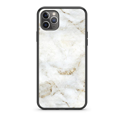 iPhone 11 Pro White Gold Marble θήκη από τη Smartfits με σχέδιο στο πίσω μέρος και μαύρο περίβλημα | Smartphone case with colorful back and black bezels by Smartfits
