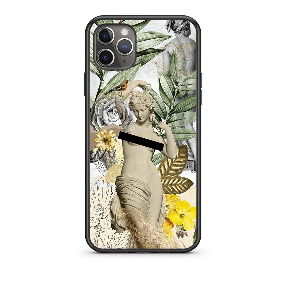 iPhone 11 Pro Max Woman Statue θήκη από τη Smartfits με σχέδιο στο πίσω μέρος και μαύρο περίβλημα | Smartphone case with colorful back and black bezels by Smartfits