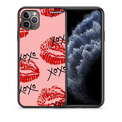 Θήκη iPhone 11 Pro XOXO Lips από τη Smartfits με σχέδιο στο πίσω μέρος και μαύρο περίβλημα | iPhone 11 Pro XOXO Lips case with colorful back and black bezels
