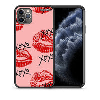Thumbnail for Θήκη iPhone 11 Pro XOXO Lips από τη Smartfits με σχέδιο στο πίσω μέρος και μαύρο περίβλημα | iPhone 11 Pro XOXO Lips case with colorful back and black bezels