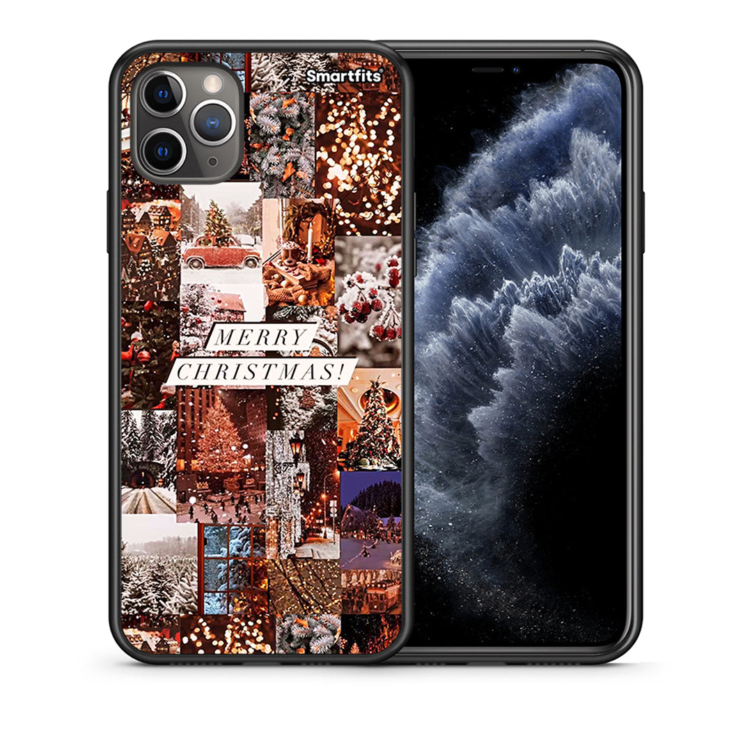 Θήκη iPhone 11 Pro Xmas Collage από τη Smartfits με σχέδιο στο πίσω μέρος και μαύρο περίβλημα | iPhone 11 Pro Xmas Collage case with colorful back and black bezels