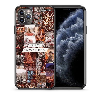 Θήκη iPhone 11 Pro Xmas Collage από τη Smartfits με σχέδιο στο πίσω μέρος και μαύρο περίβλημα | iPhone 11 Pro Xmas Collage case with colorful back and black bezels
