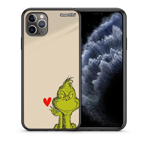 Θήκη iPhone 11 Pro Max Xmas Grinch από τη Smartfits με σχέδιο στο πίσω μέρος και μαύρο περίβλημα | iPhone 11 Pro Max Xmas Grinch case with colorful back and black bezels
