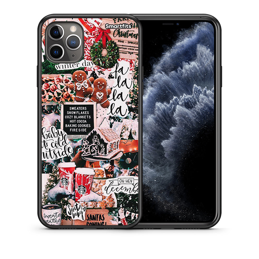 Θήκη iPhone 11 Pro Max Xmas Habbits από τη Smartfits με σχέδιο στο πίσω μέρος και μαύρο περίβλημα | iPhone 11 Pro Max Xmas Habbits case with colorful back and black bezels