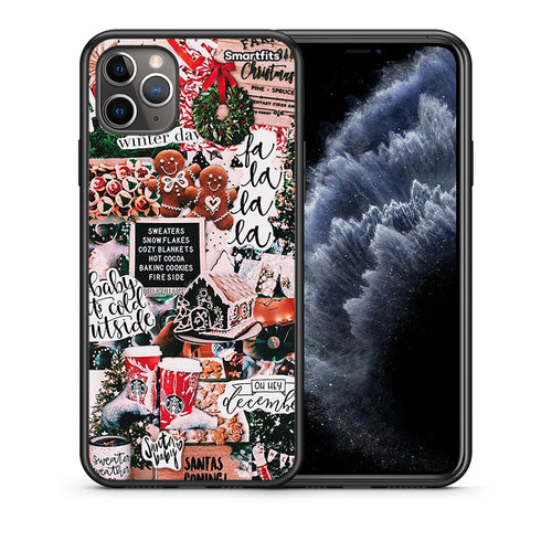 Θήκη iPhone 11 Pro Max Xmas Habbits από τη Smartfits με σχέδιο στο πίσω μέρος και μαύρο περίβλημα | iPhone 11 Pro Max Xmas Habbits case with colorful back and black bezels