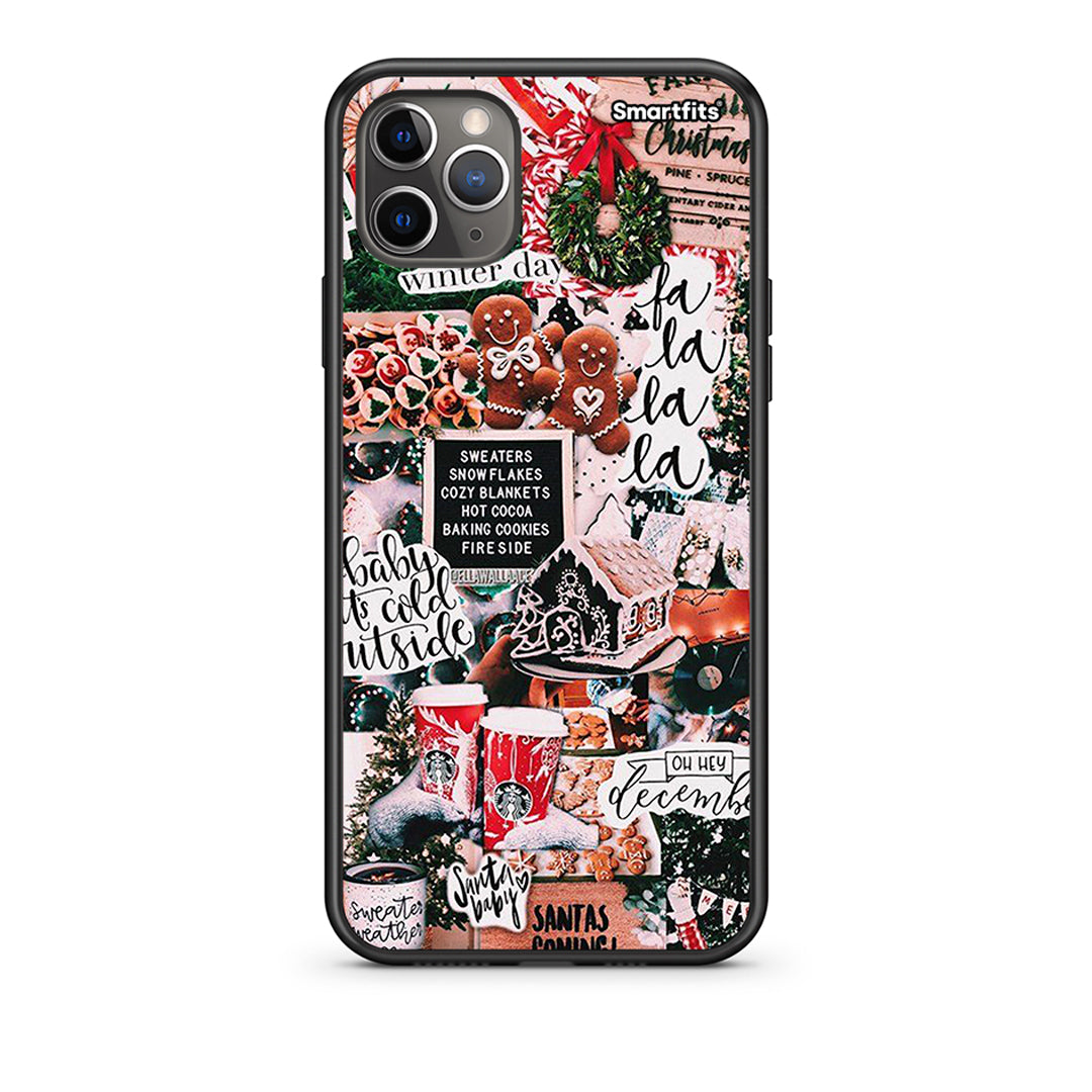 iPhone 11 Pro Max Xmas Habbits θήκη από τη Smartfits με σχέδιο στο πίσω μέρος και μαύρο περίβλημα | Smartphone case with colorful back and black bezels by Smartfits