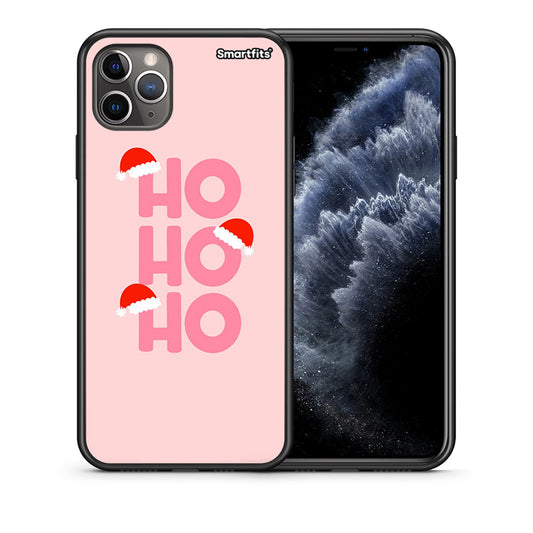 Θήκη iPhone 11 Pro Max Xmas Ho Ho Ho από τη Smartfits με σχέδιο στο πίσω μέρος και μαύρο περίβλημα | iPhone 11 Pro Max Xmas Ho Ho Ho case with colorful back and black bezels