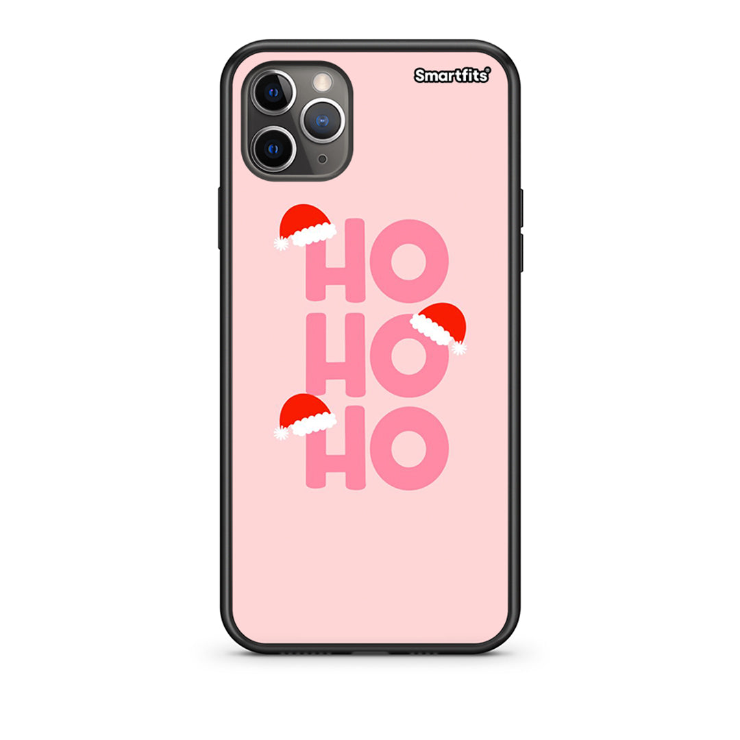 iPhone 11 Pro Xmas Ho Ho Ho θήκη από τη Smartfits με σχέδιο στο πίσω μέρος και μαύρο περίβλημα | Smartphone case with colorful back and black bezels by Smartfits