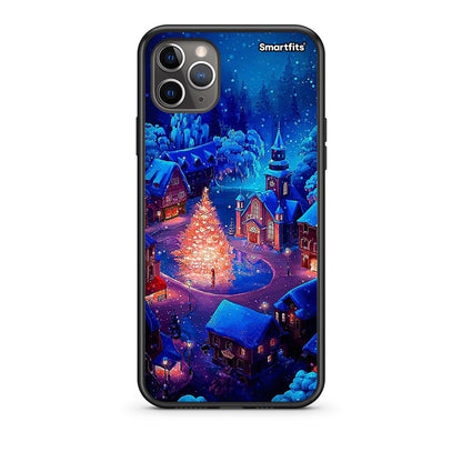 iPhone 11 Pro Max Xmas Village θήκη από τη Smartfits με σχέδιο στο πίσω μέρος και μαύρο περίβλημα | Smartphone case with colorful back and black bezels by Smartfits