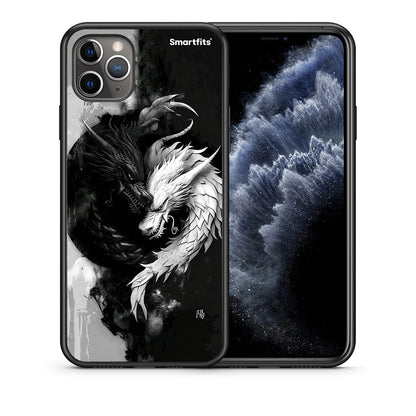 Θήκη iPhone 11 Pro Yin Yang από τη Smartfits με σχέδιο στο πίσω μέρος και μαύρο περίβλημα | iPhone 11 Pro Yin Yang case with colorful back and black bezels