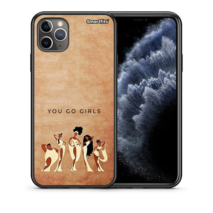 Θήκη iPhone 11 Pro You Go Girl από τη Smartfits με σχέδιο στο πίσω μέρος και μαύρο περίβλημα | iPhone 11 Pro You Go Girl case with colorful back and black bezels