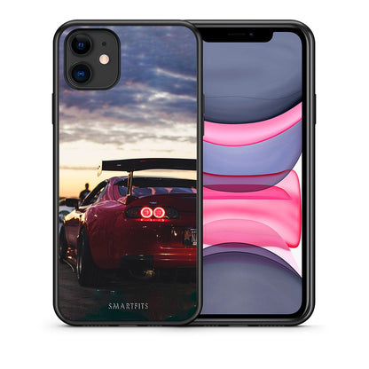Θήκη iPhone 11 Racing Supra από τη Smartfits με σχέδιο στο πίσω μέρος και μαύρο περίβλημα | iPhone 11 Racing Supra case with colorful back and black bezels