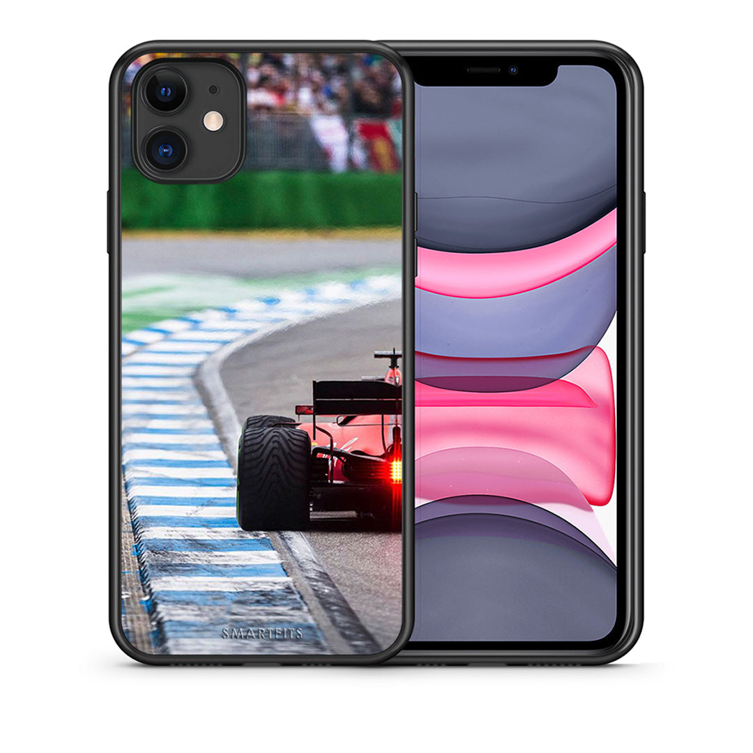 Θήκη iPhone 11 Racing Vibes από τη Smartfits με σχέδιο στο πίσω μέρος και μαύρο περίβλημα | iPhone 11 Racing Vibes case with colorful back and black bezels